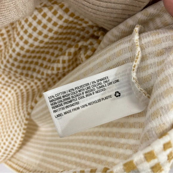 New Ava & Viv Yellow Gingham Square Neck Stretch Knit Top 4X - Picture 5 of 9